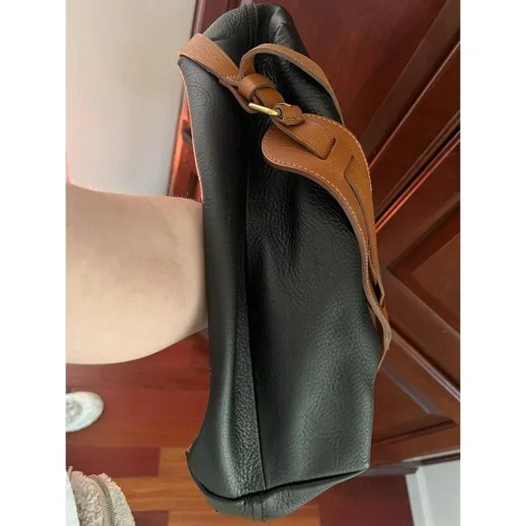 MADEWELL — The Zip-Top Transport Carryall Tote, True Black/Brown - Picture 8 of 9